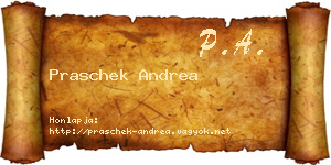 Praschek Andrea névjegykártya